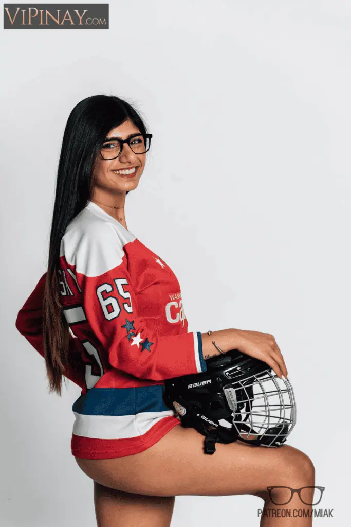 Mia Khalifa Hockey Jersey Sexy Photoshoot Set Leaked 10
