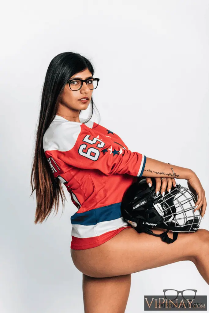Mia Khalifa Hockey Jersey Sexy Photoshoot Set Leaked 4