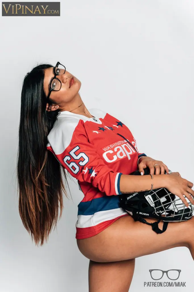 Mia Khalifa Hockey Jersey Sexy Photoshoot Set Leaked 5