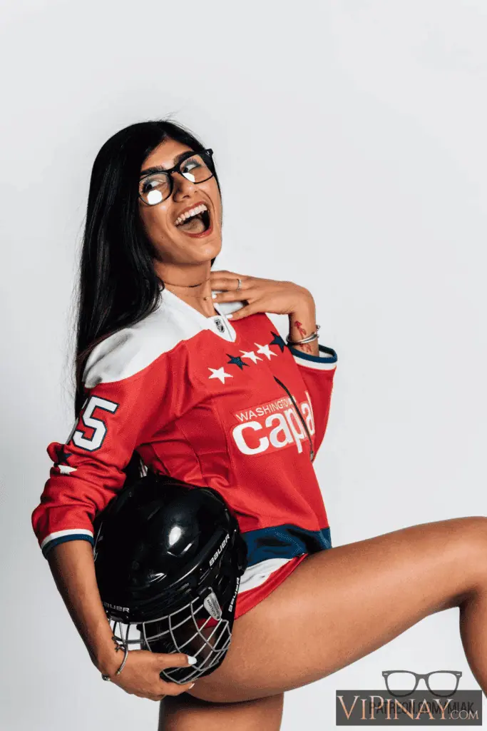 Mia Khalifa Hockey Jersey Sexy Photoshoot Set Leaked 8