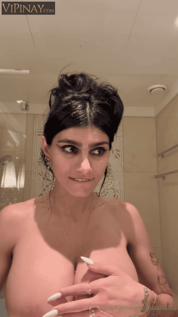 Mia Khalifa Topless Teeth Brushing OnlyFans Video Leaked 2
